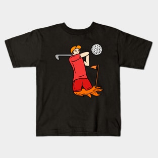 Golf player boy Kids T-Shirt